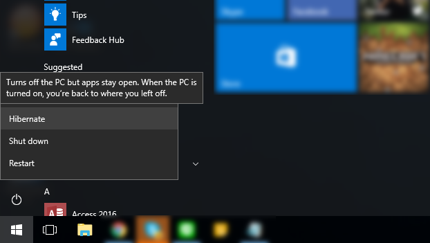 Mode sleep Hibernate 4