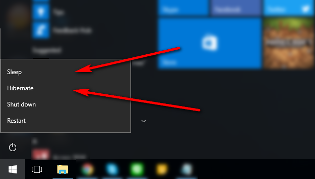 Mode sleep Hibernate 7
